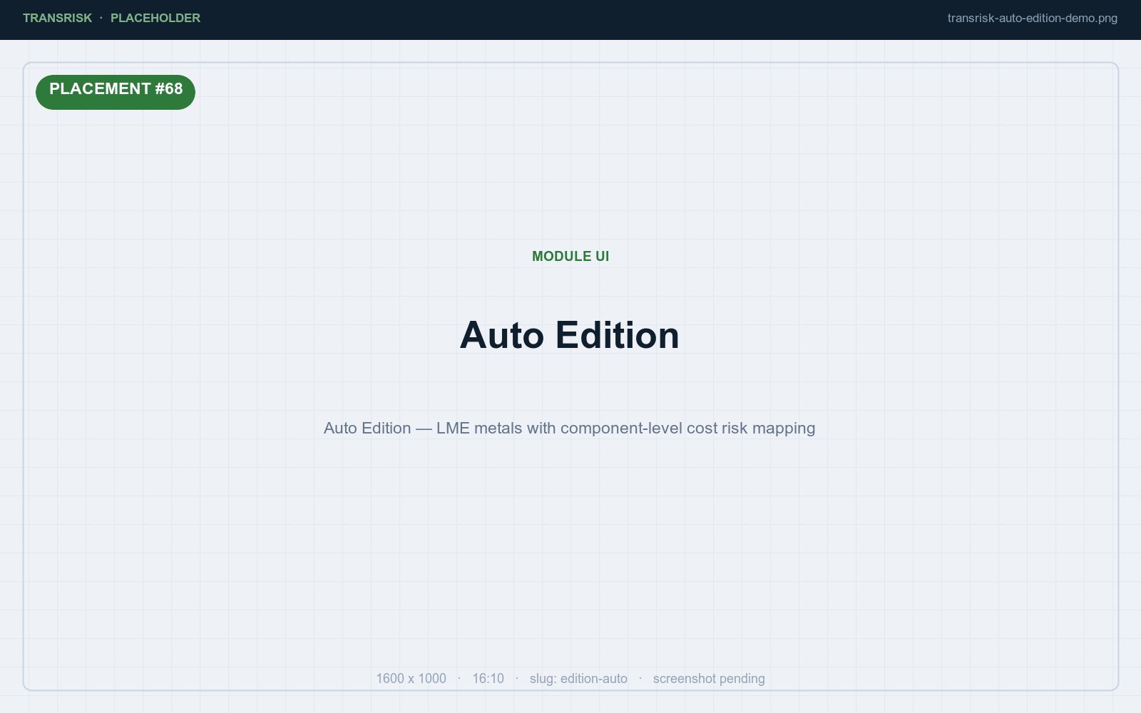 Auto Edition — LME metals with component-level cost risk mapping